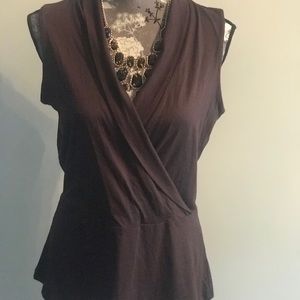 Chocolate brown wrap top